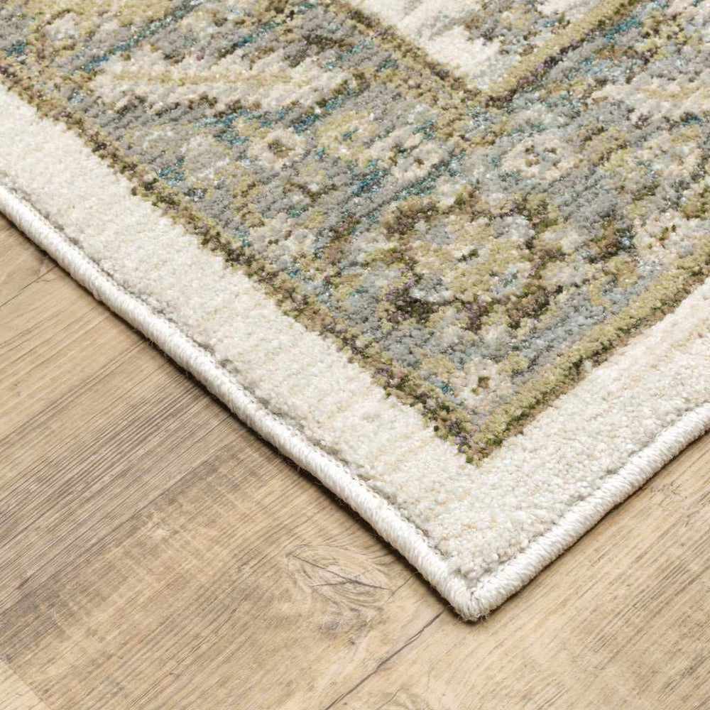 7' X 10' Gray and Ivory Oriental Power Loom Area Rug - Homeroots - Flyclothing LLC