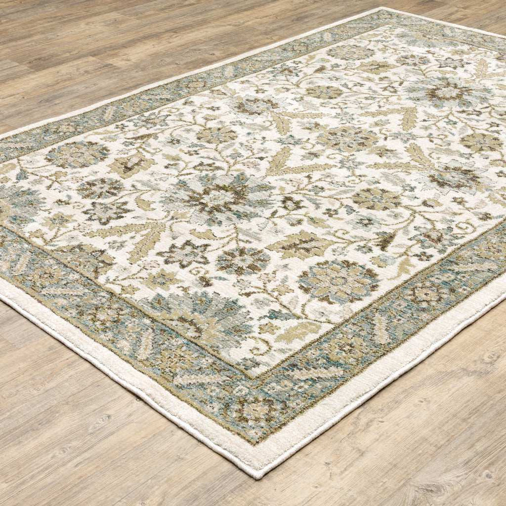 7' X 10' Gray and Ivory Oriental Power Loom Area Rug - Homeroots - Flyclothing LLC