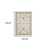 9' X 12' Gray and Ivory Oriental Power Loom Area Rug - Homeroots - Flyclothing LLC