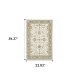 2' X 3' Gray and Ivory Oriental Power Loom Area Rug - Homeroots - Flyclothing LLC
