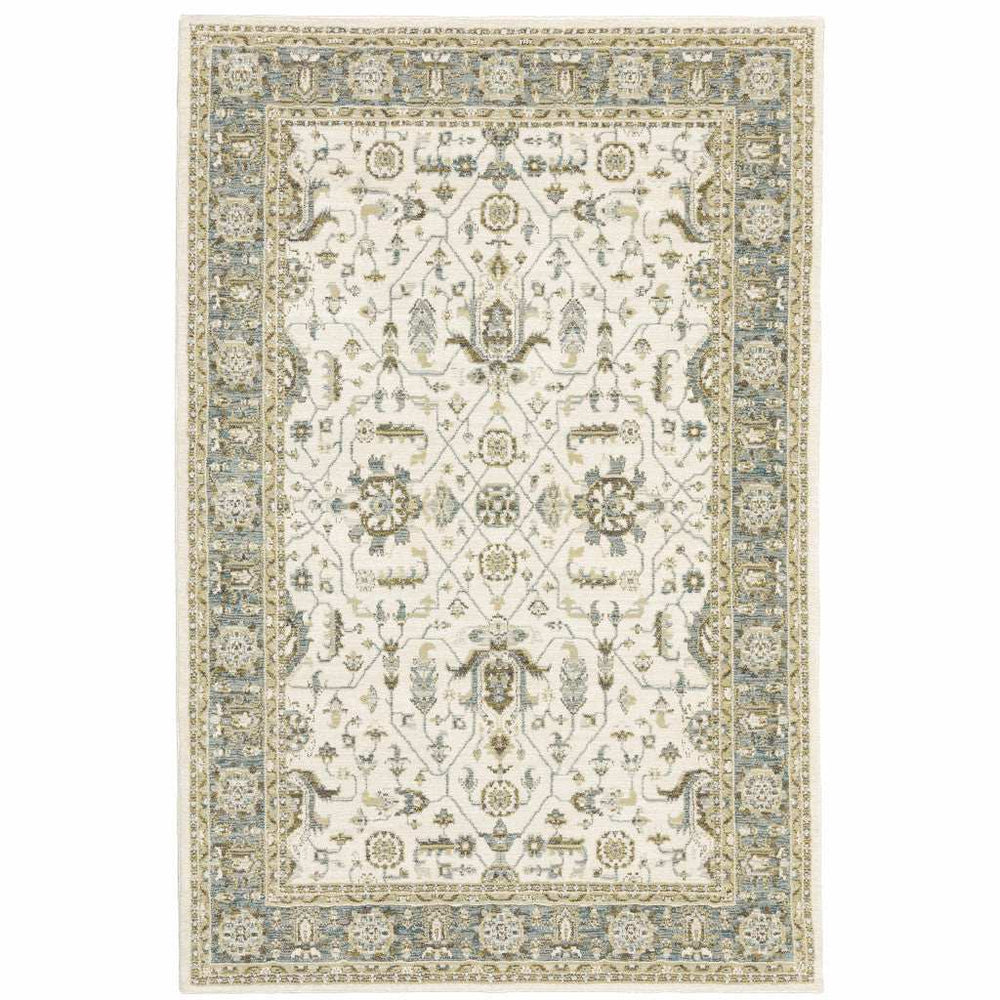 3' X 5' Gray and Ivory Oriental Power Loom Area Rug - Homeroots - Flyclothing LLC