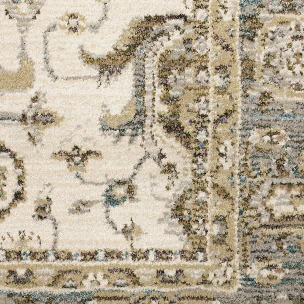 3' X 5' Gray and Ivory Oriental Power Loom Area Rug - Homeroots - Flyclothing LLC