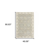 3' X 5' Gray and Ivory Oriental Power Loom Area Rug - Homeroots - Flyclothing LLC