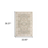 2' X 3' Beige and Ivory Oriental Power Loom Area Rug - Homeroots - Flyclothing LLC