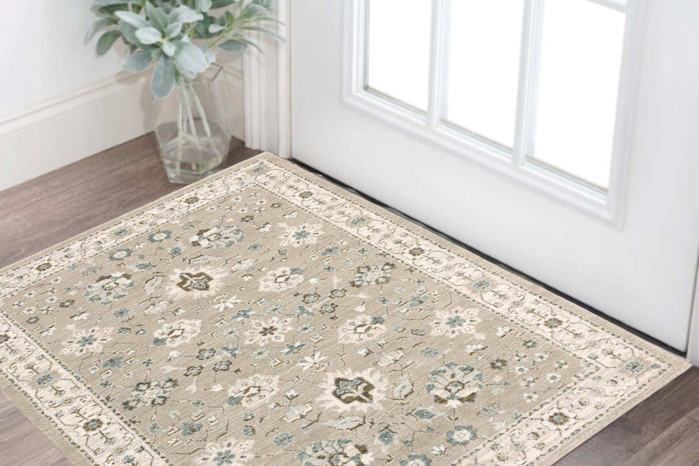 2' X 3' Beige and Ivory Oriental Power Loom Area Rug - Homeroots - Flyclothing LLC