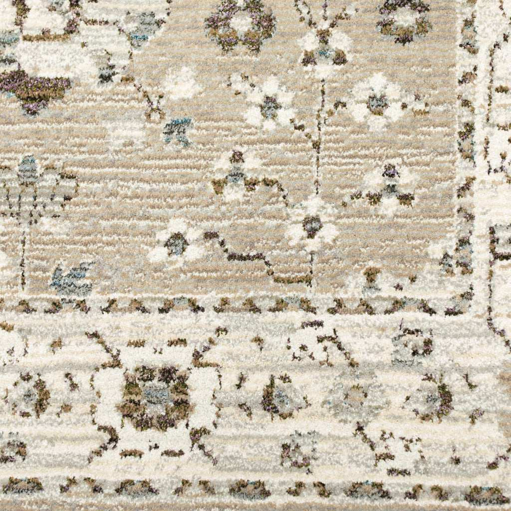 3' X 5' Beige and Ivory Oriental Power Loom Area Rug - Homeroots - Flyclothing LLC