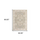 3' X 5' Beige and Ivory Oriental Power Loom Area Rug - Homeroots - Flyclothing LLC