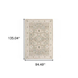 8' X 11' Beige and Ivory Oriental Power Loom Area Rug - Homeroots - Flyclothing LLC