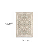 9' X 12' Beige and Ivory Oriental Power Loom Area Rug - Homeroots - Flyclothing LLC