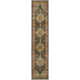 12' Runner Gold and Black Oriental Power Loom Runner Rug - Homeroots - Flyclothing LLC