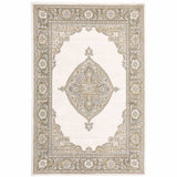 10' X 13' Beige and Ivory Oriental Power Loom Area Rug - Homeroots - Flyclothing LLC