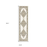 8' Runner Beige and Ivory Oriental Power Loom Runner Rug - Homeroots - Flyclothing LLC
