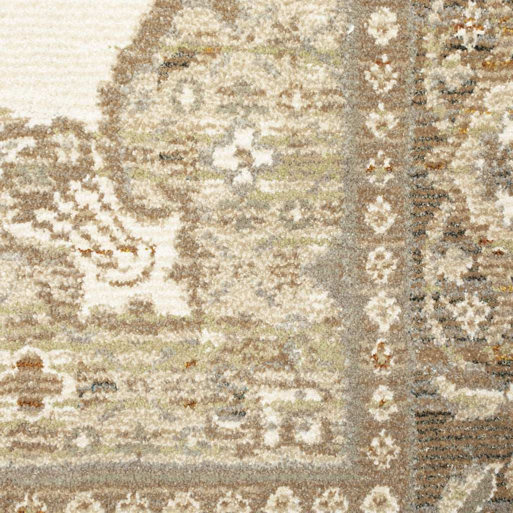 8' X 11' Beige and Ivory Oriental Power Loom Area Rug - Homeroots - Flyclothing LLC