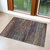 2' X 3' Blue and Gray Abstract Power Loom Area Rug - Homeroots - Flyclothing LLC