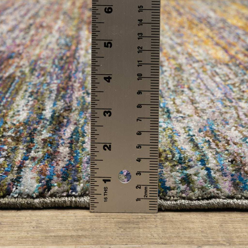 8' Runner Blue and Gray Abstract Power Loom Runner Rug - Homeroots - Flyclothing LLC