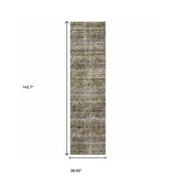 12' Runner Green Abstract Power Loom Runner Rug - Homeroots - Flyclothing LLC