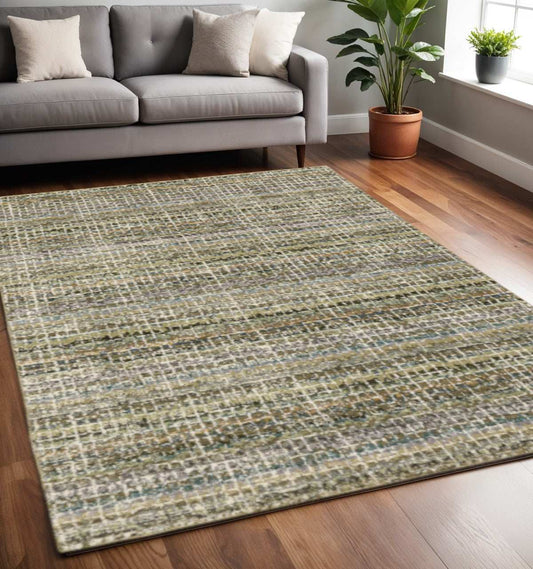 5' X 7' Gray and Ivory Abstract Power Loom Area Rug - Homeroots - Flyclothing LLC
