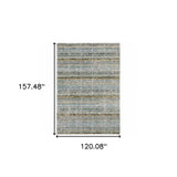 10' X 13' Blue and Ivory Abstract Power Loom Area Rug - Homeroots - Flyclothing LLC