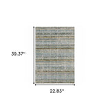 2' X 3' Blue and Ivory Abstract Power Loom Area Rug - Homeroots - Flyclothing LLC