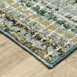 2' X 3' Blue and Ivory Abstract Power Loom Area Rug - Homeroots - Flyclothing LLC