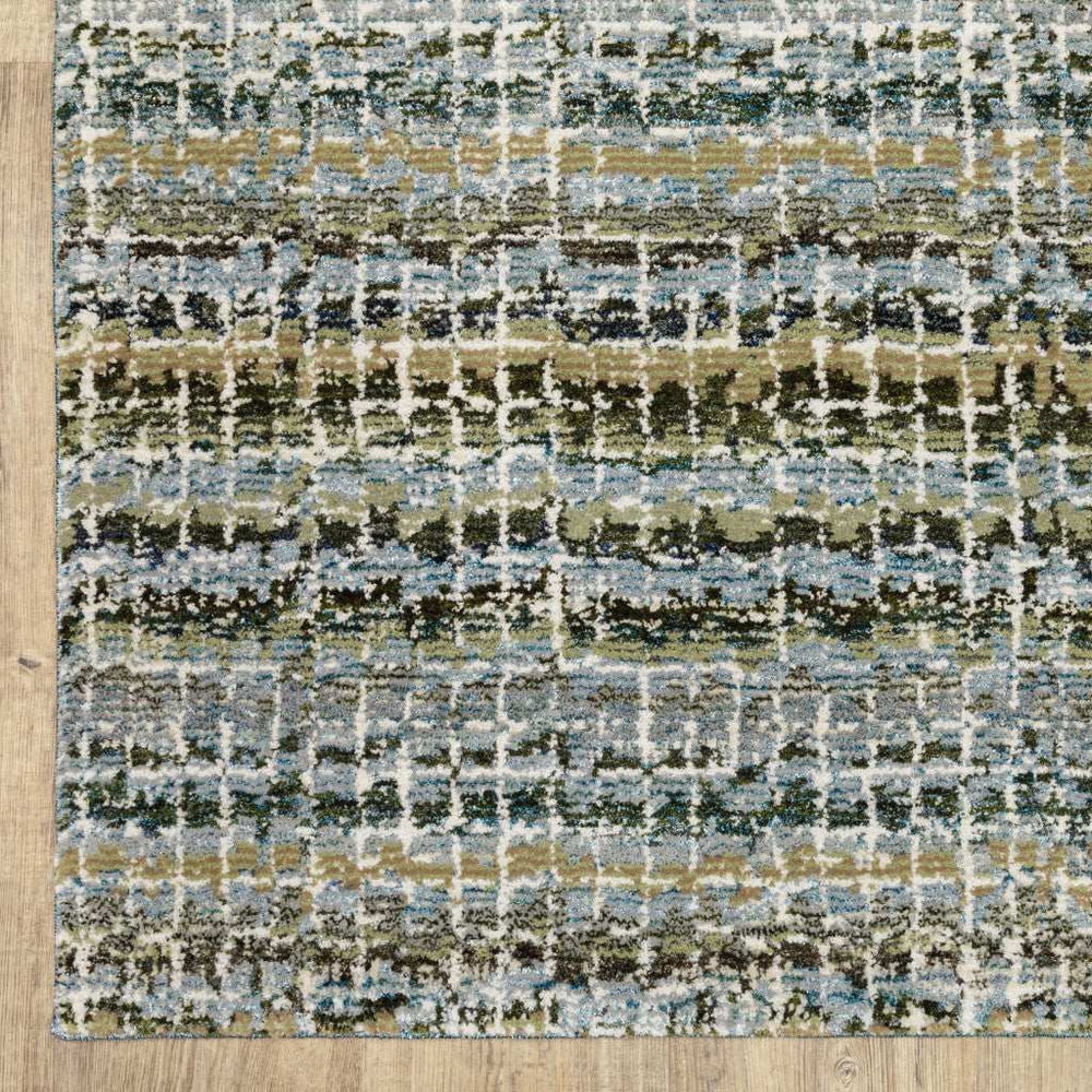 2' X 3' Blue and Ivory Abstract Power Loom Area Rug - Homeroots - Flyclothing LLC