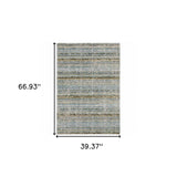 3' X 5' Blue and Ivory Abstract Power Loom Area Rug - Homeroots - Flyclothing LLC