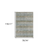 7' X 10' Blue and Ivory Abstract Power Loom Area Rug - Homeroots - Flyclothing LLC