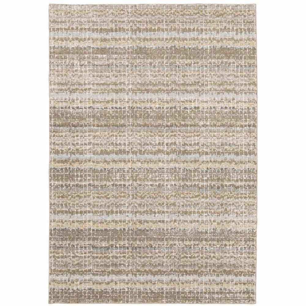 10' X 13' Gray and Ivory Abstract Power Loom Area Rug - Homeroots - Flyclothing LLC