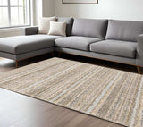 7' X 10' Gray and Ivory Abstract Power Loom Area Rug - Homeroots - Flyclothing LLC