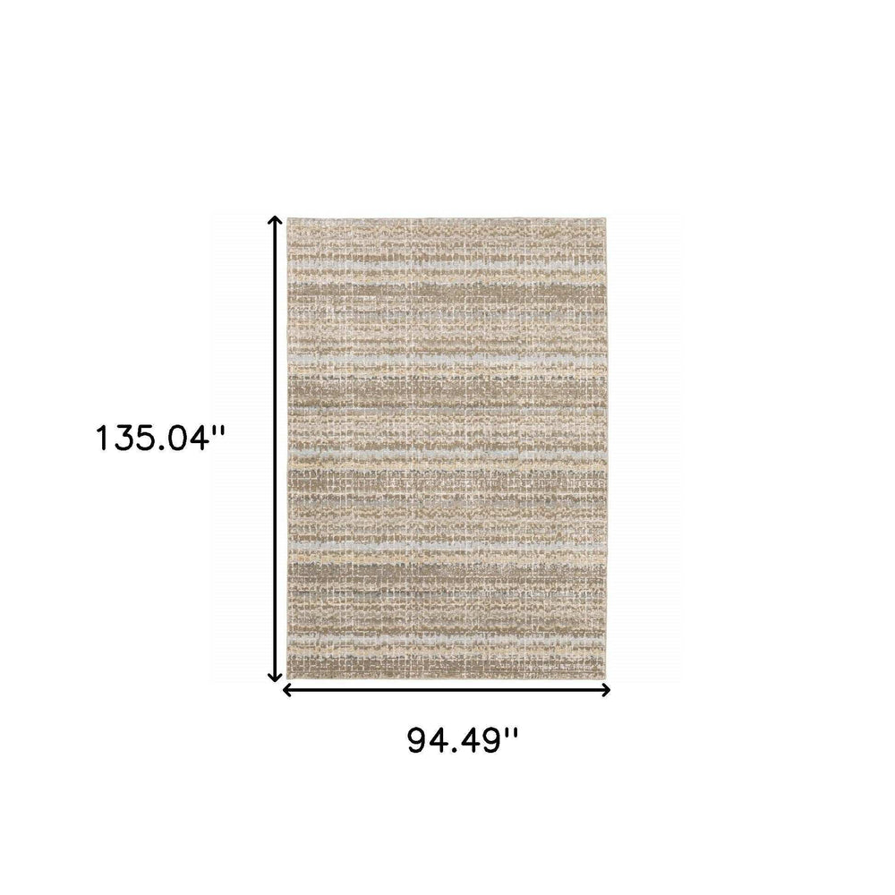 8' X 11' Gray and Ivory Abstract Power Loom Area Rug - Homeroots - Flyclothing LLC