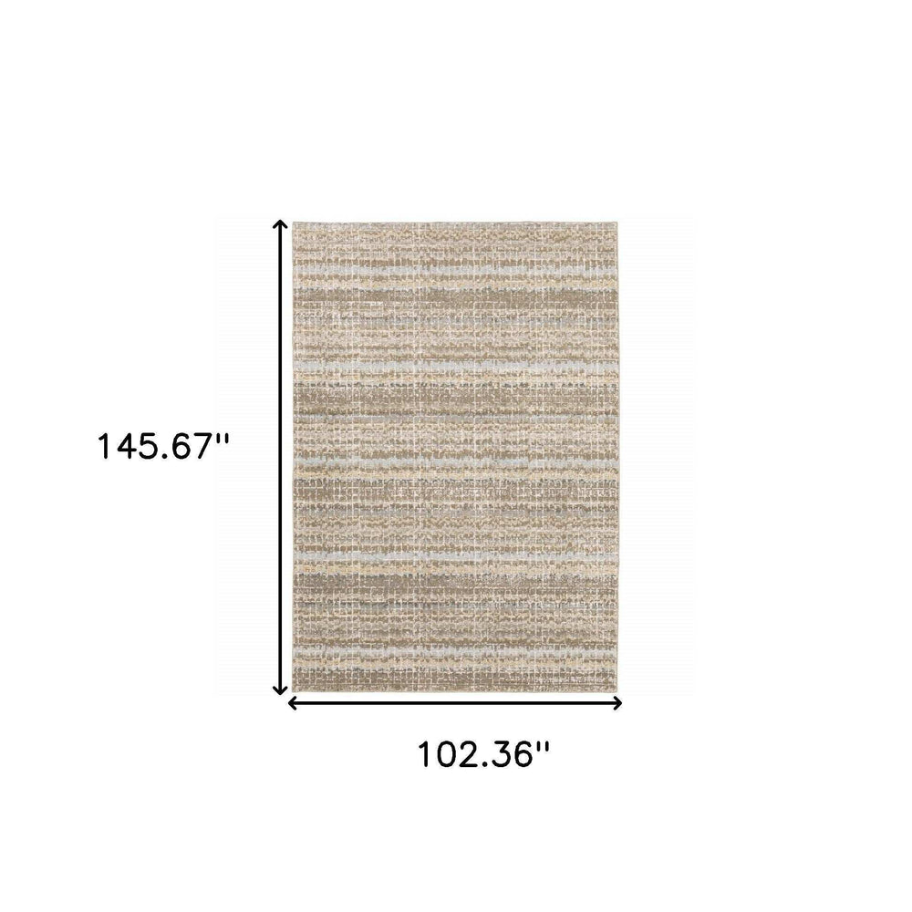 9' X 12' Gray and Ivory Abstract Power Loom Area Rug - Homeroots - Flyclothing LLC