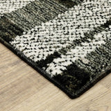 10' X 13' Gray and Black Geometric Power Loom Area Rug - Homeroots - Flyclothing LLC