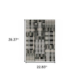 2' X 3' Gray and Black Geometric Power Loom Area Rug - Homeroots - Flyclothing LLC