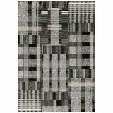 9' X 12' Gray and Black Geometric Power Loom Area Rug - Homeroots - Flyclothing LLC