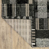 9' X 12' Gray and Black Geometric Power Loom Area Rug - Homeroots - Flyclothing LLC