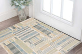 3' X 5' Gray and Ivory Geometric Power Loom Area Rug - Homeroots - Flyclothing LLC