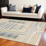9' X 12' Gray and Ivory Geometric Power Loom Area Rug - Homeroots - Flyclothing LLC