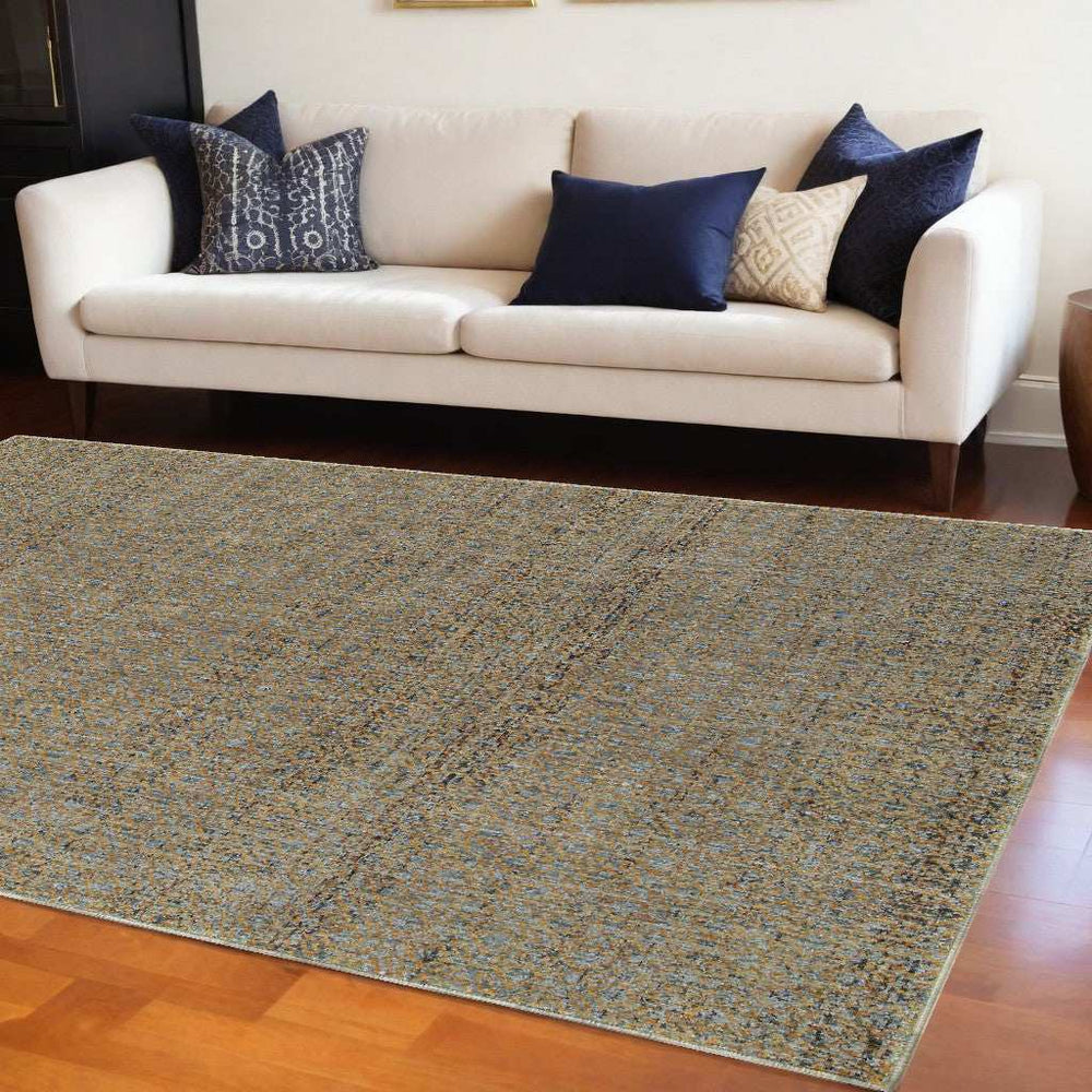 10' X 13' Blue and Silver Geometric Power Loom Area Rug - Homeroots - Flyclothing LLC