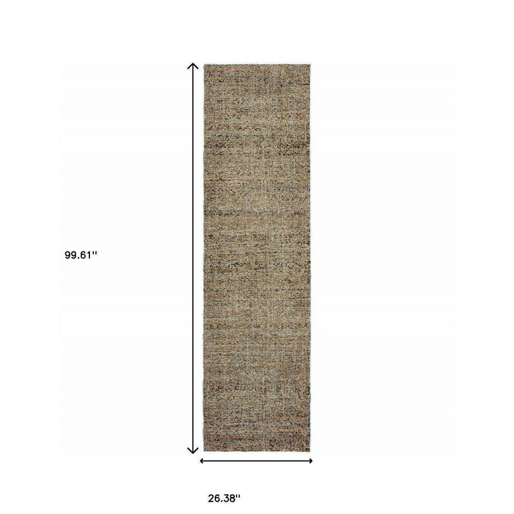 8' Runner Blue and Silver Geometric Power Loom Runner Rug - Homeroots - Flyclothing LLC