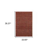 2' X 3' Red and Gold Geometric Power Loom Area Rug - Homeroots - Flyclothing LLC