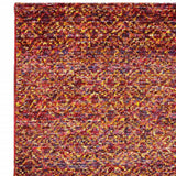 12' Runner Red Gold and Blue Geometric Power Loom Runner Rug - Homeroots - Flyclothing LLC