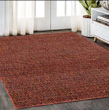 5' X 7' Red and Gold Geometric Power Loom Area Rug - Homeroots - Flyclothing LLC