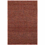 8' X 11' Red and Gold Geometric Power Loom Area Rug - Homeroots - Flyclothing LLC