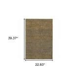 2' X 3' Green Geometric Power Loom Area Rug - Homeroots - Flyclothing LLC