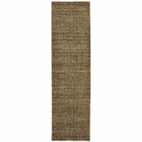 12' Runner Brown Geometric Power Loom Runner Rug - Homeroots - Flyclothing LLC