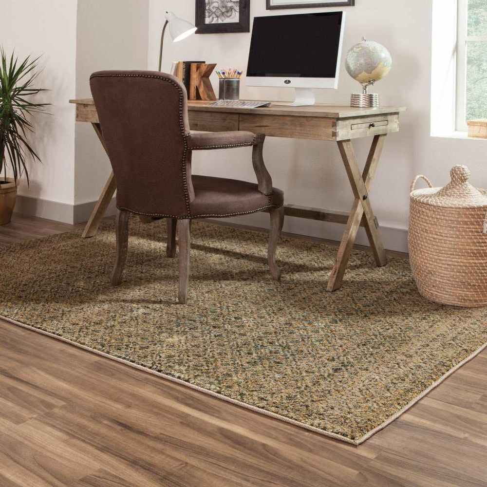 8' X 11' Green Geometric Power Loom Area Rug - Homeroots - Flyclothing LLC