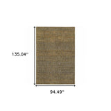 8' X 11' Green Geometric Power Loom Area Rug - Homeroots - Flyclothing LLC