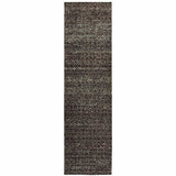 8' Runner Gray Geometric Power Loom Runner Rug - Homeroots - Flyclothing LLC