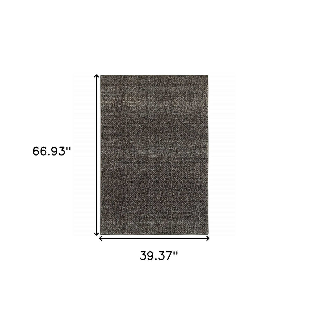 3' X 5' Gray Geometric Power Loom Area Rug - Homeroots - Flyclothing LLC