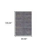 8' X 11' Blue and Ivory Power Loom Area Rug - Homeroots - Flyclothing LLC